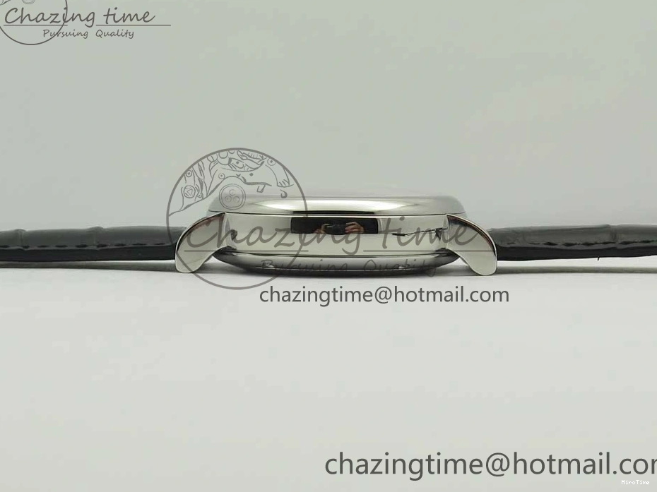 MIROTIME 0129 Snug Portofino IW391022 SS ZK 1:1 Best Edition White Dial Gold Markers On Black Leather Strap A 7130